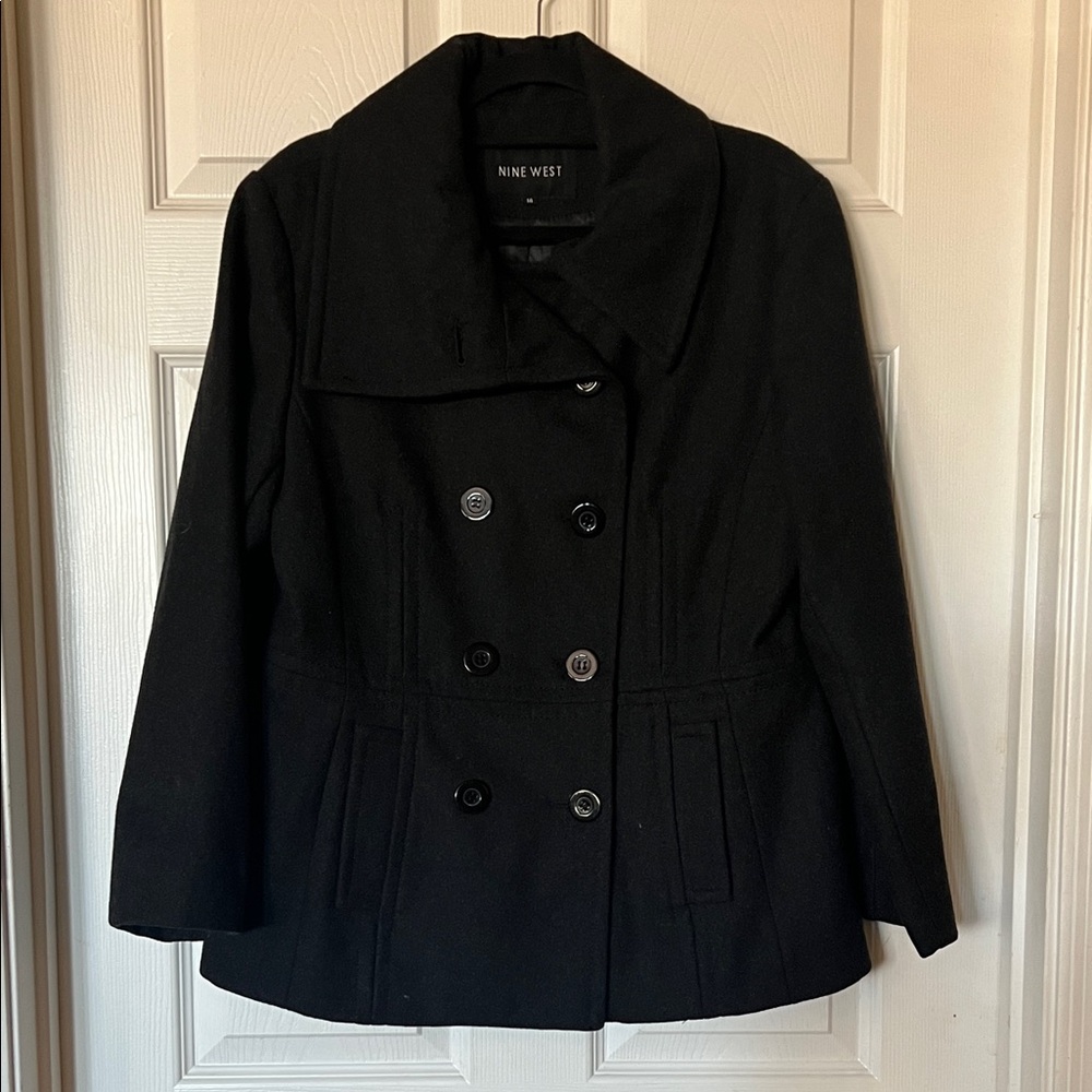 NINE WEST Grey Peacoat